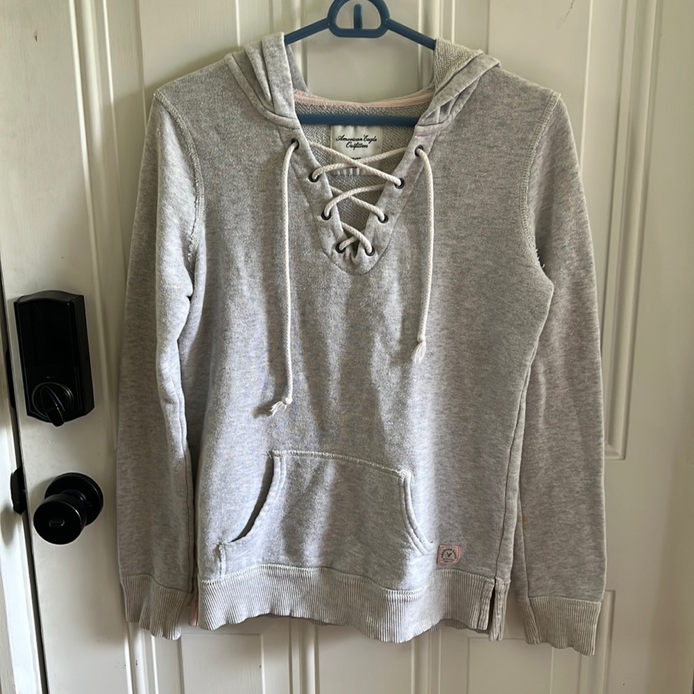 (5/$20) American Eagle Outfitters Light Gray Hoodie